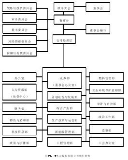 图3-1  J电力股份有限公司组织架构