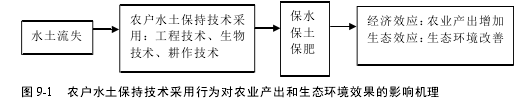 图 9-1 农户水土保持技术采用行为对农业产出和生态环境效果的影响机理