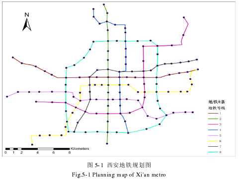 图 5-1  西安地铁规划图