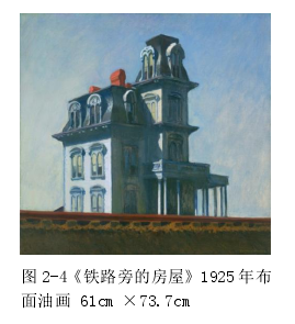 图 2-4《铁路旁的房屋》1925 年布面油画 61cm ×73.7cm图 2-5《车厢》1965 年布面油画 101.5×127cm