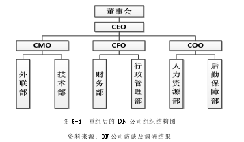 图 5-1 重组后的 DN 公司组织结构图