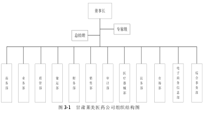 图 3-1 甘肃莱美医药公司组织结构图