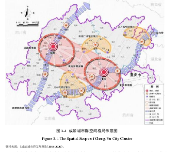 图 3-1 成渝城市群空间格局示意图