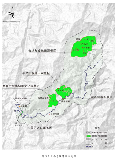 图 3.1 龙脊景区范围示意图