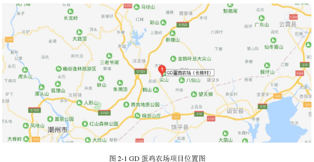 图 2-1 GD 蛋鸡农场项目位置图