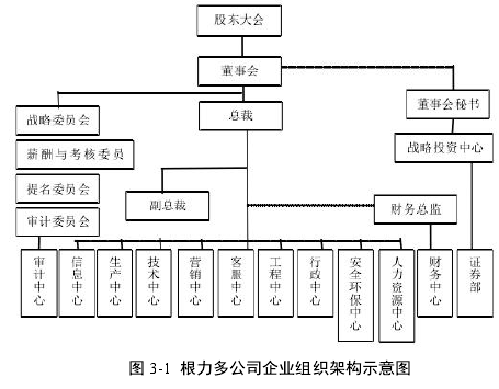 图 3-1 根力多公司企业组织架构示意图