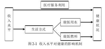 图 2-1  收入水平对健康的影响机制