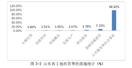 图 3-3 山东省 Z 地扶贫帮扶措施统计（%） 