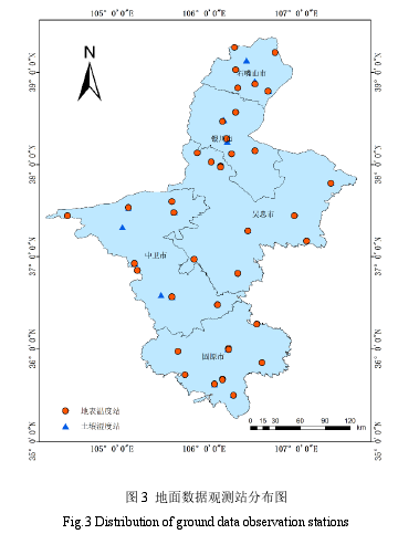 图 3  地面数据观测站分布图 
