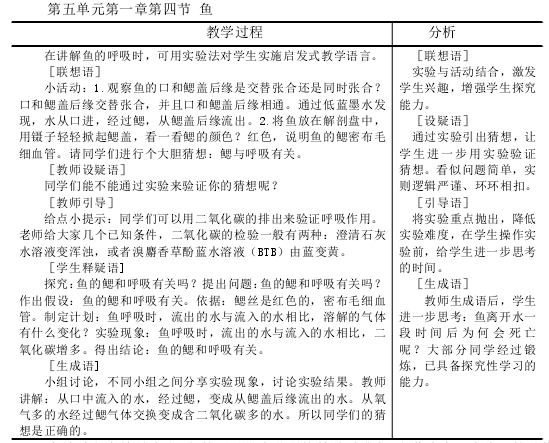 第五单元第一章第四节 鱼