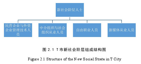 图 2.1 T 市新社会阶层组成结构图