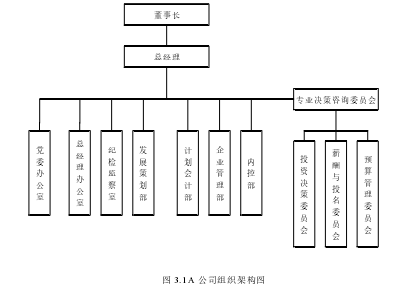 图 3.1 A 公司组织架构图