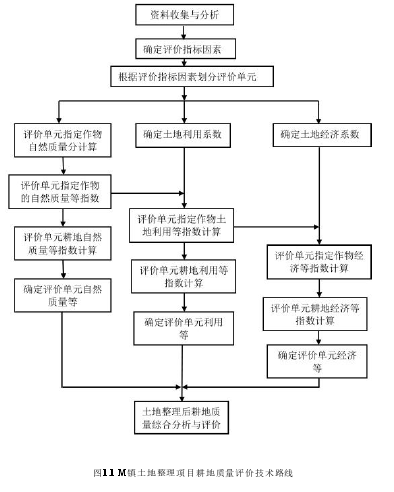 图1.1 M镇土地整理项目耕地质量评价技术路线