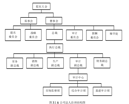 图 3.1 A 公司法人治理结构图