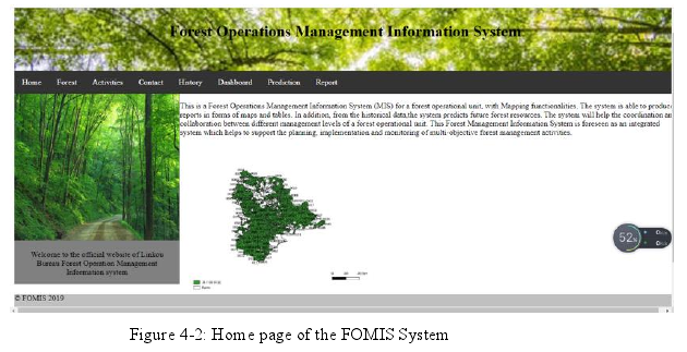 Figure 4-2: Home page of the FOMIS System