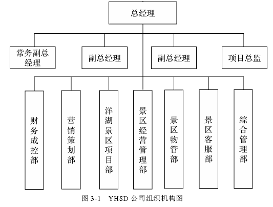 图 3-1 YHSD 公司组织机构图