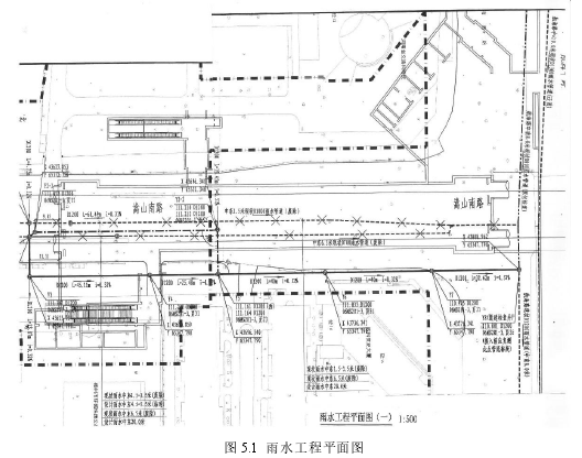 图 5.1 雨水工程平面图