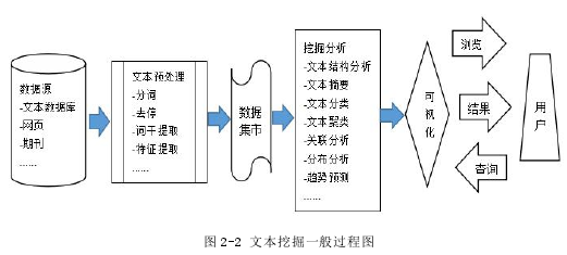 图 2-2 文本挖掘一般过程图