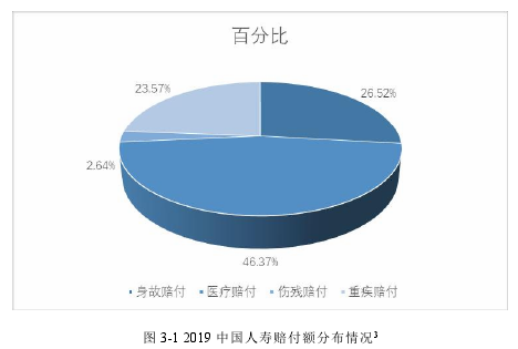 图 3-1 2019 中国人寿赔付额分布情况