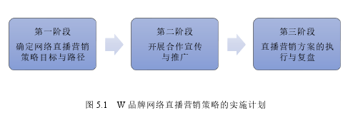 图 5.1 W 品牌网络直播营销策略的实施计划