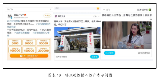 图表 18 腾讯硬性插入性广告示例图