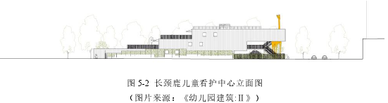 图 5-2 长颈鹿儿童看护中心立面图（图片来源：《幼儿园建筑:Ⅱ》）