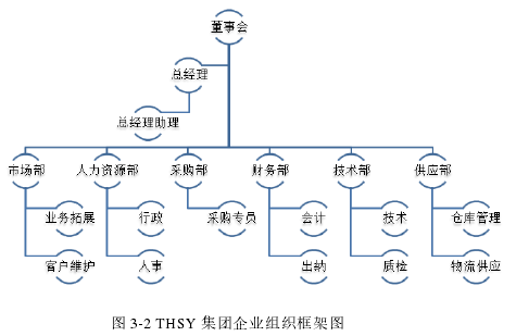 图 3-2 THSY 集团企业组织框架图