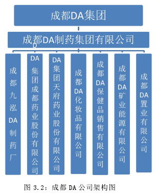 图 3.2：成都 DA 公司架构图