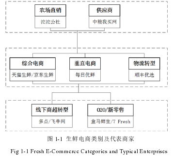 图 1-1 生鲜电商类别及代表商家