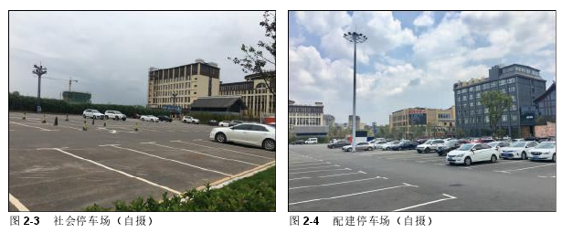 图 2-3 社会停车场（自摄） 图 2-4 配建停车场（自摄）