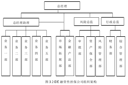 图 3.2 GK 融资性担保公司组织架构