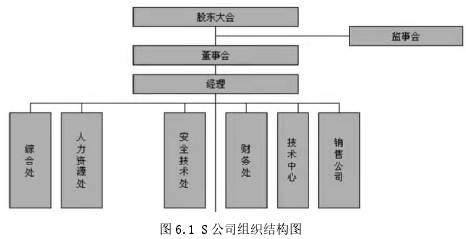 图 6.1 S 公司组织结构图