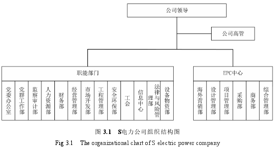 图 3.1 S电力公司组织结构图