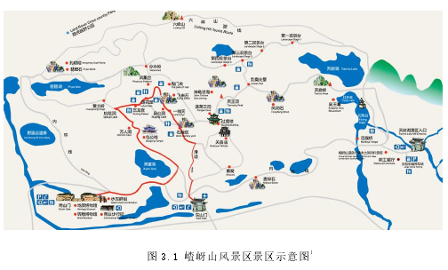 图 3.1 嵖岈山风景区景区示意图