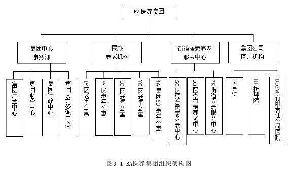 图3.1 RA医养集团组织架构图