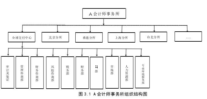 图 3.1 A 会计师事务所组织结构图