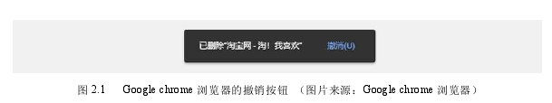 图 2.1 Google chrome 浏览器的撤销按钮 （图片来源：Google chrome 浏览器）