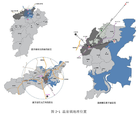 图 2-1 温泉镇地理位置