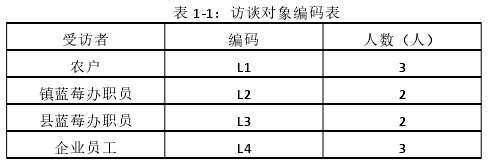 表 1-1：访谈对象编码表