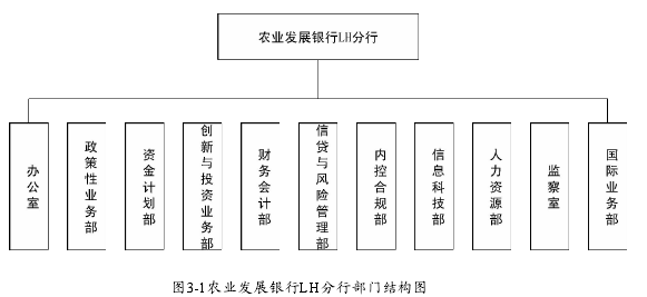 图3-1农业发展银行LH分行部门结构图