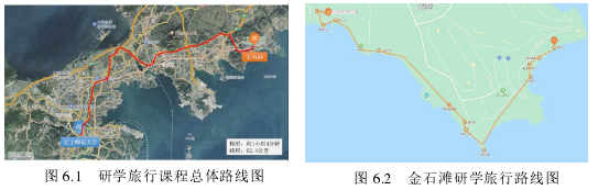 图 6.1   研学旅行课程总体路线图 Fig 6.1   图 6.2   金石滩研学旅行路线图