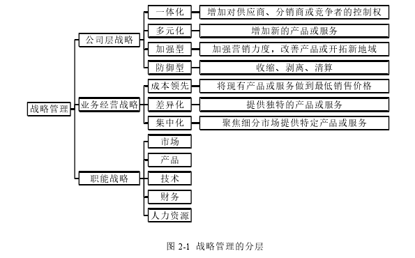 图 2-1  战略管理的分层 